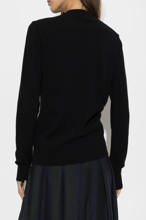 Comme des Garçons Play Wełniany kardigan z naszywką z logo