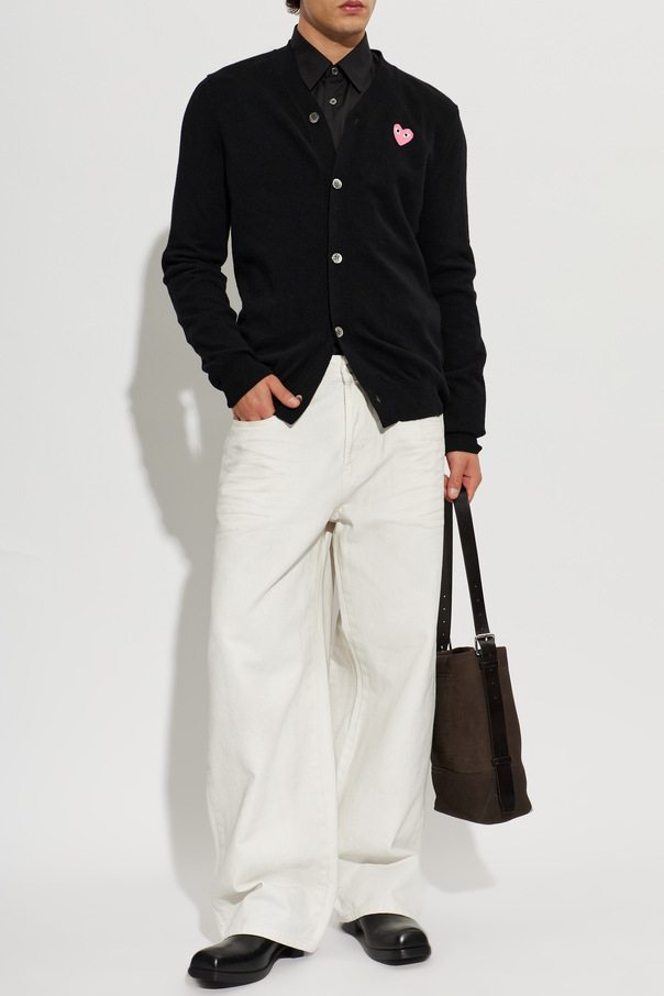 Comme des Garçons Play Wool cardigan with logo patch