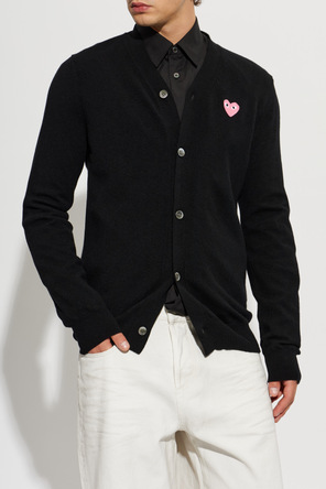 Comme des Garçons Play Wool cardigan with logo patch