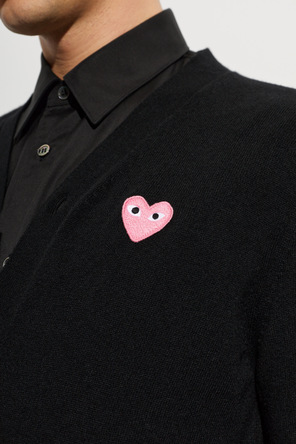 Comme des Garçons Play Wool cardigan with logo patch