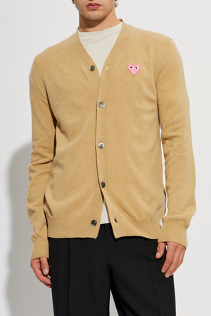 Comme des Garçons Play Cárdigan de lana con parche de logo