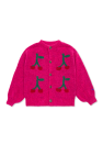 Bobo Choses PINK Cherry motif cardigan