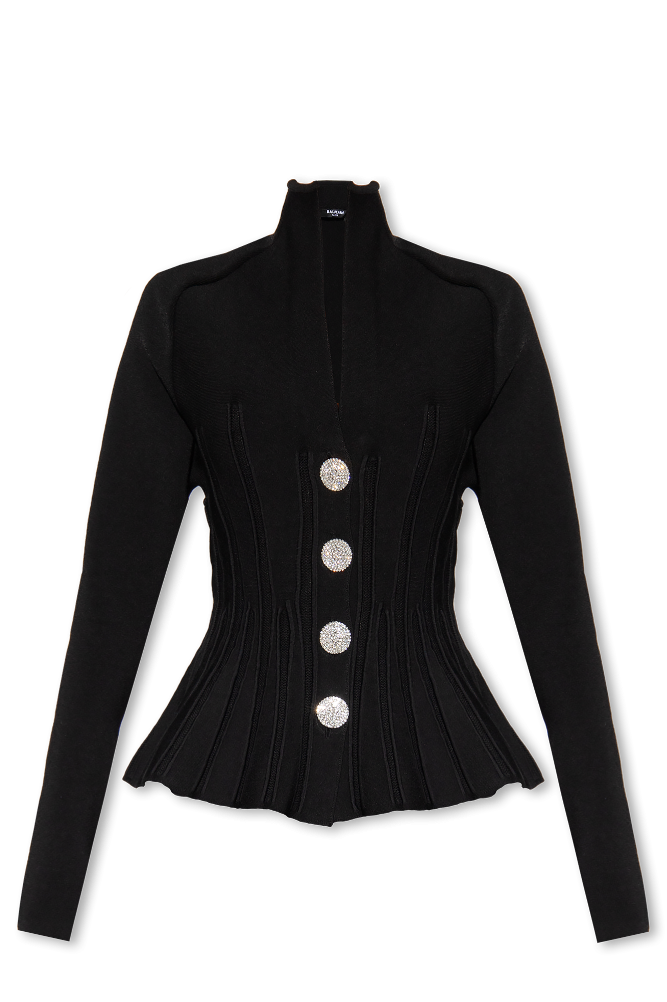 balmain Coat Cardigan with peplum