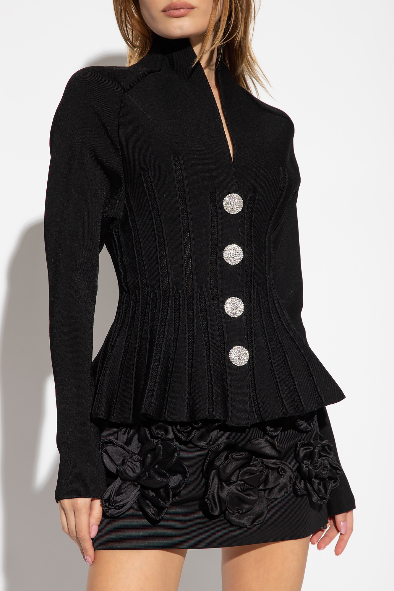 balmain Coat Cardigan with peplum