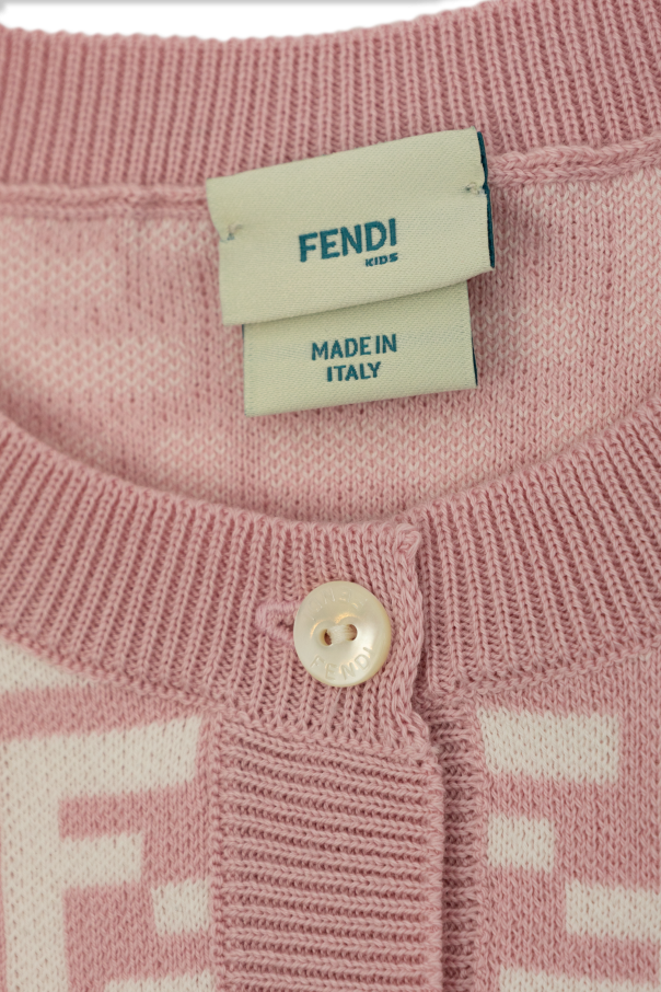 Fendi Kids Kardigan z monogramem