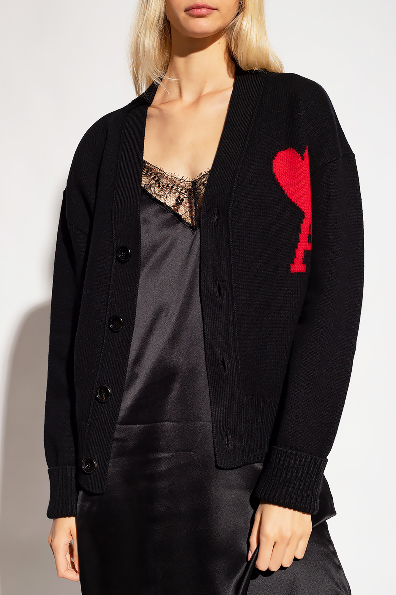 Ami Alexandre Mattiussi Wool cardigan with logo