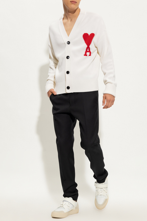 Ami Alexandre Mattiussi glitter logo-print T-Shirt White