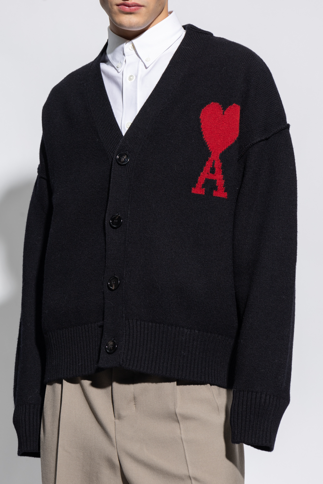 Ami Alexandre Mattiussi Cardigan with logo