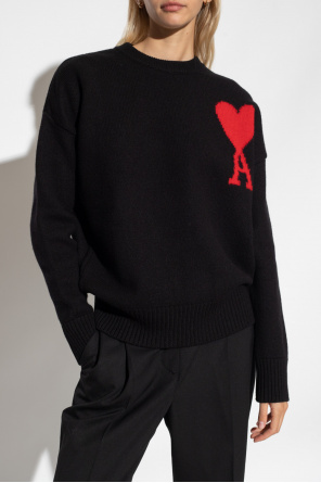 Ami Alexandre Mattiussi Favourites Black Regular Fit Stag T-Shirt Inactive