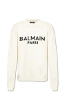 balmain cotton logo hoodie
