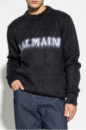 balmain Czarny Sweater with logo