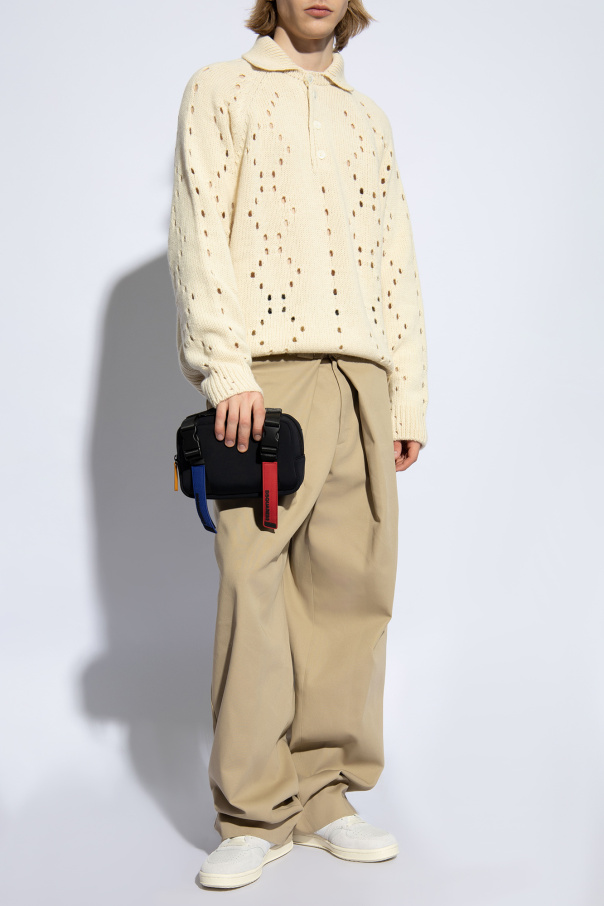 Givenchy Ażurowy sweter z kołnierzykiem