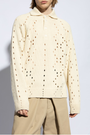 Givenchy Ażurowy sweter z kołnierzykiem