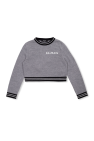 Balmain Kids logo-print cotton hoodie White