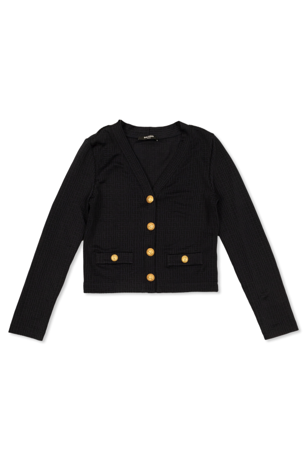 Balmain Kids Cardigan with monogram