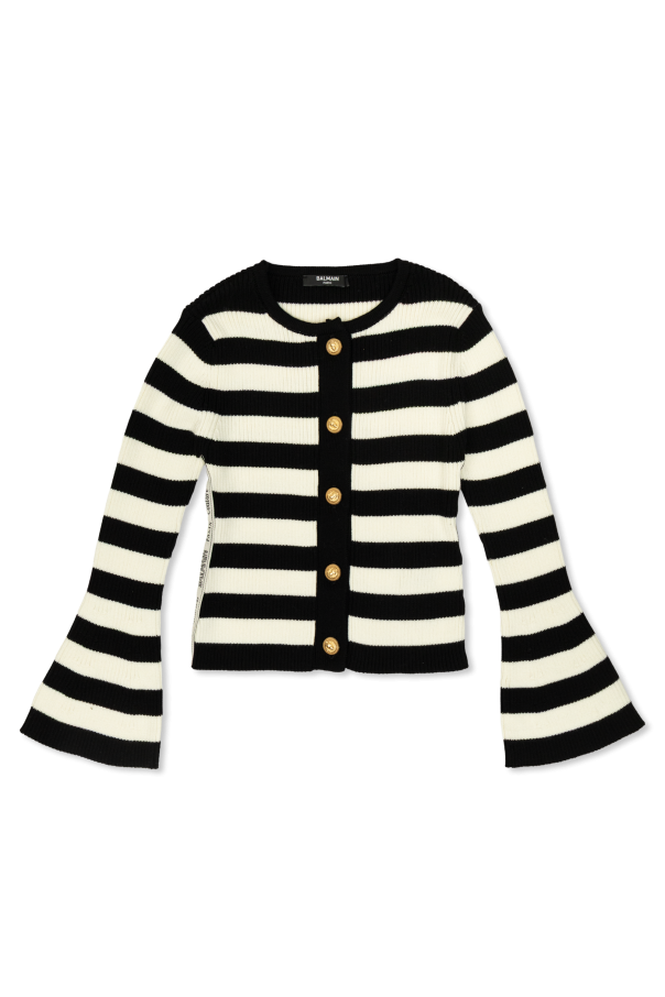 Balmain Kids Cardigan with striped pattern