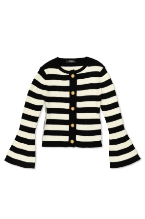 Cardigan with striped pattern