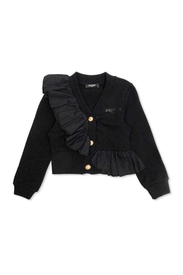 Cardigan with a frill od Balmain Kids
