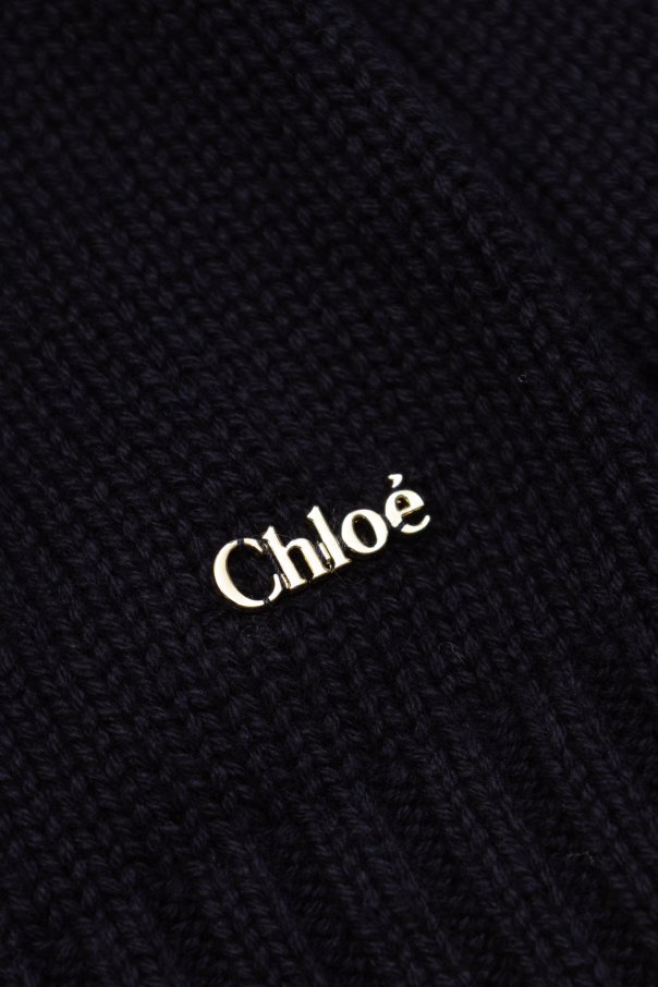 Chloé Kids Cárdigan con apliqué en forma de logotipo