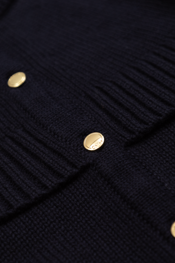 Chloé Kids Cárdigan con apliqué en forma de logotipo