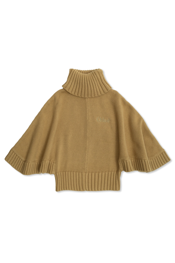 Turtleneck with embroidered logo od Chloé Kids