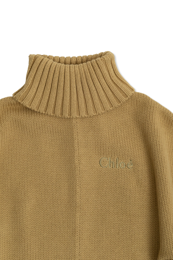 Chloé Kids Turtleneck con logo bordado