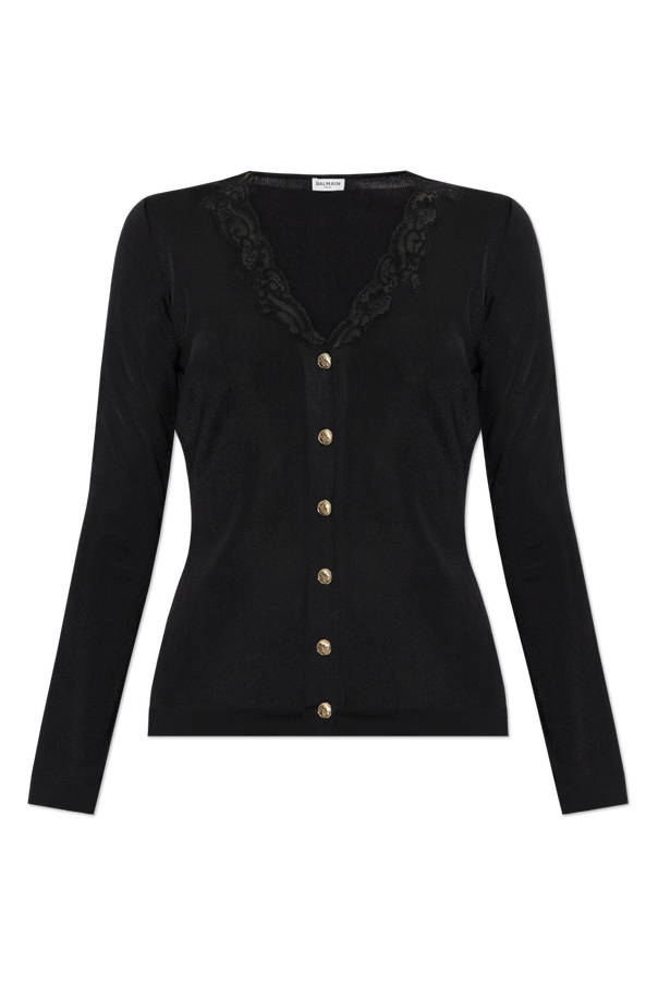 Cardigan with lace trim od Balmain