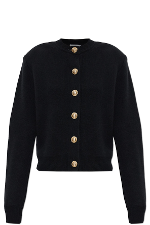 Wool cardigan with shoulder pads