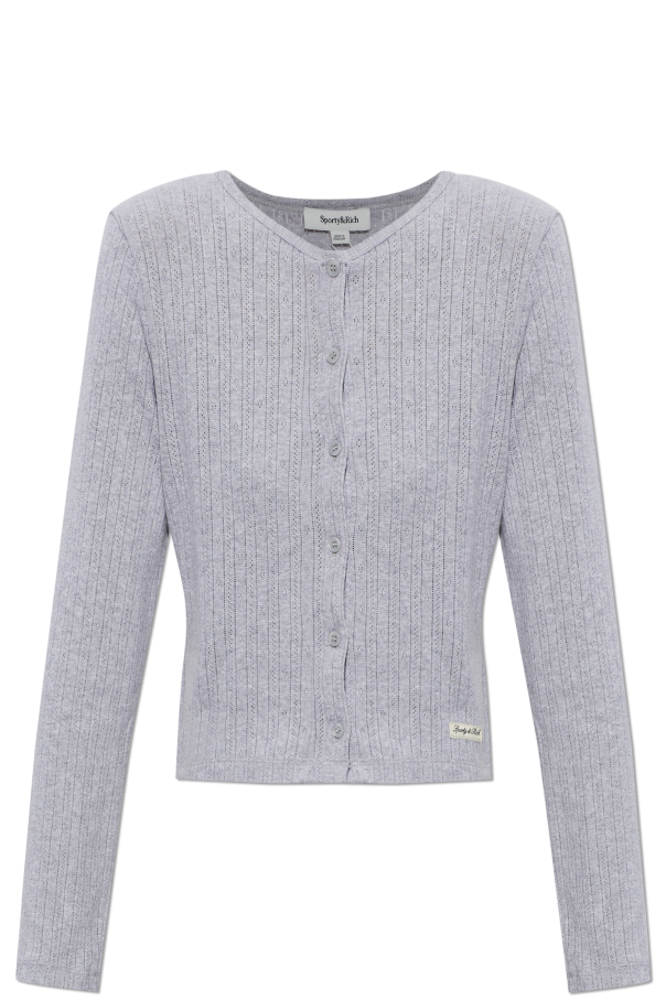 Cotton cardigan with logo od Sporty & Rich