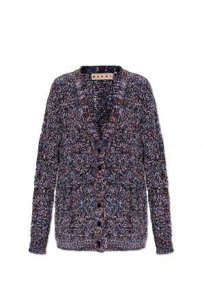 marni effect cropped button-front jacket