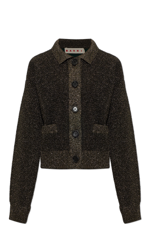 Wool cardigan with collar
