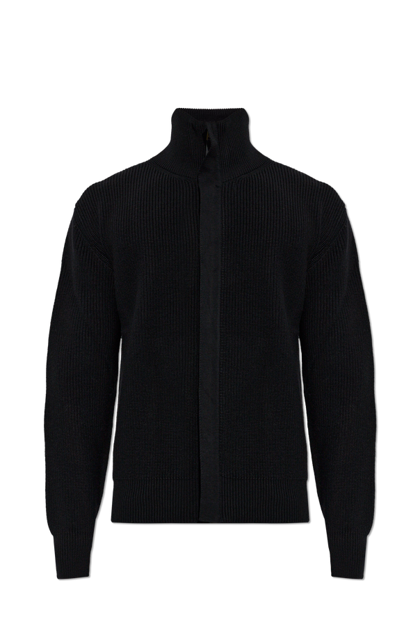 Wool cardigan with stand-up collar od Woolrich