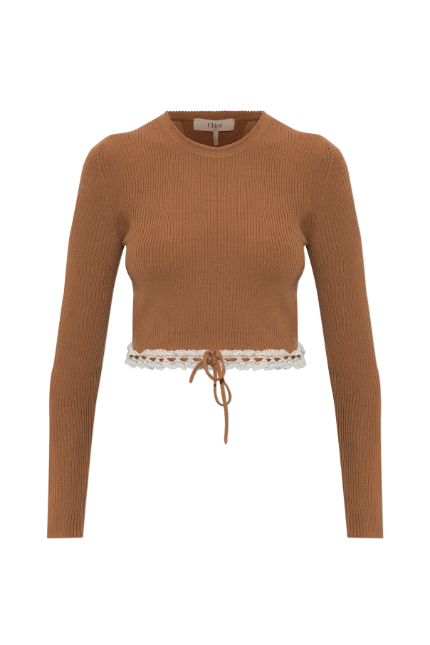 Sweater with lace trim od Chloé