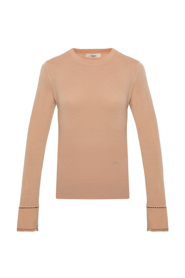 Wool top with embroidered logo od Chloé
