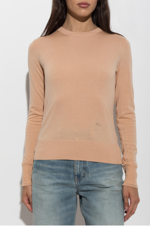 Chloé Wełniany top z wyszytym logo