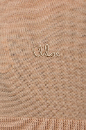 Chloé Wełniany top z wyszytym logo