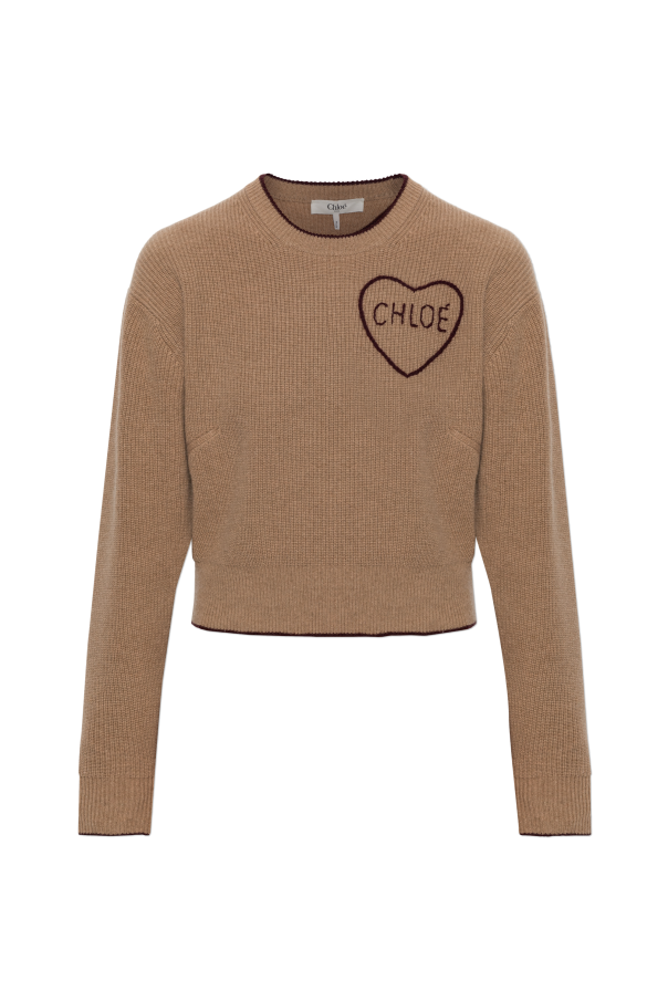 Wool sweater with embroidered logo od Chloé