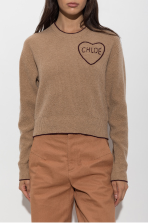 Chloé Wollpullover mit aufgesticktem Logo