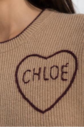 Chloé Wollpullover mit aufgesticktem Logo