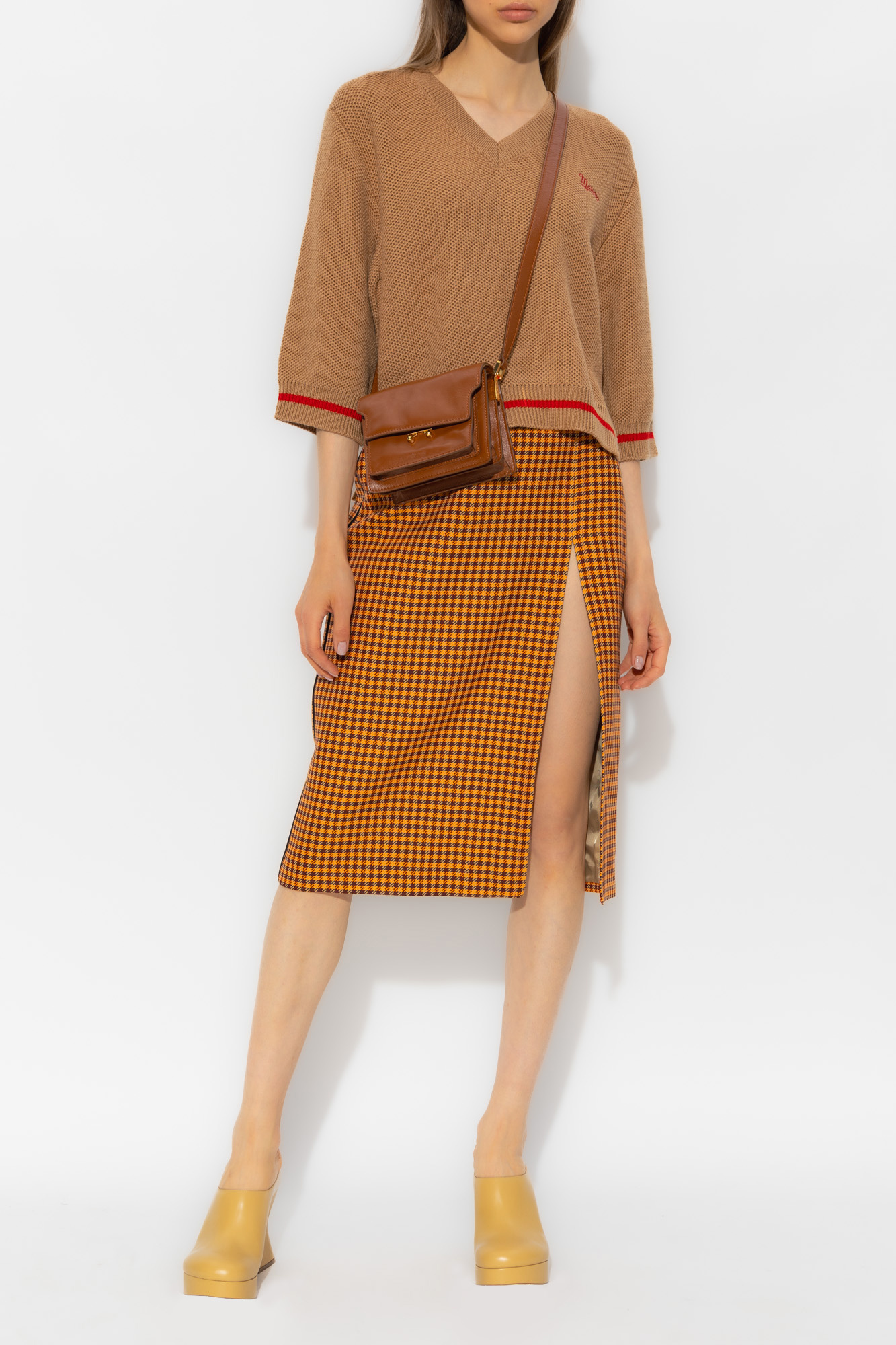 Marni Asymmetric sweater with logo