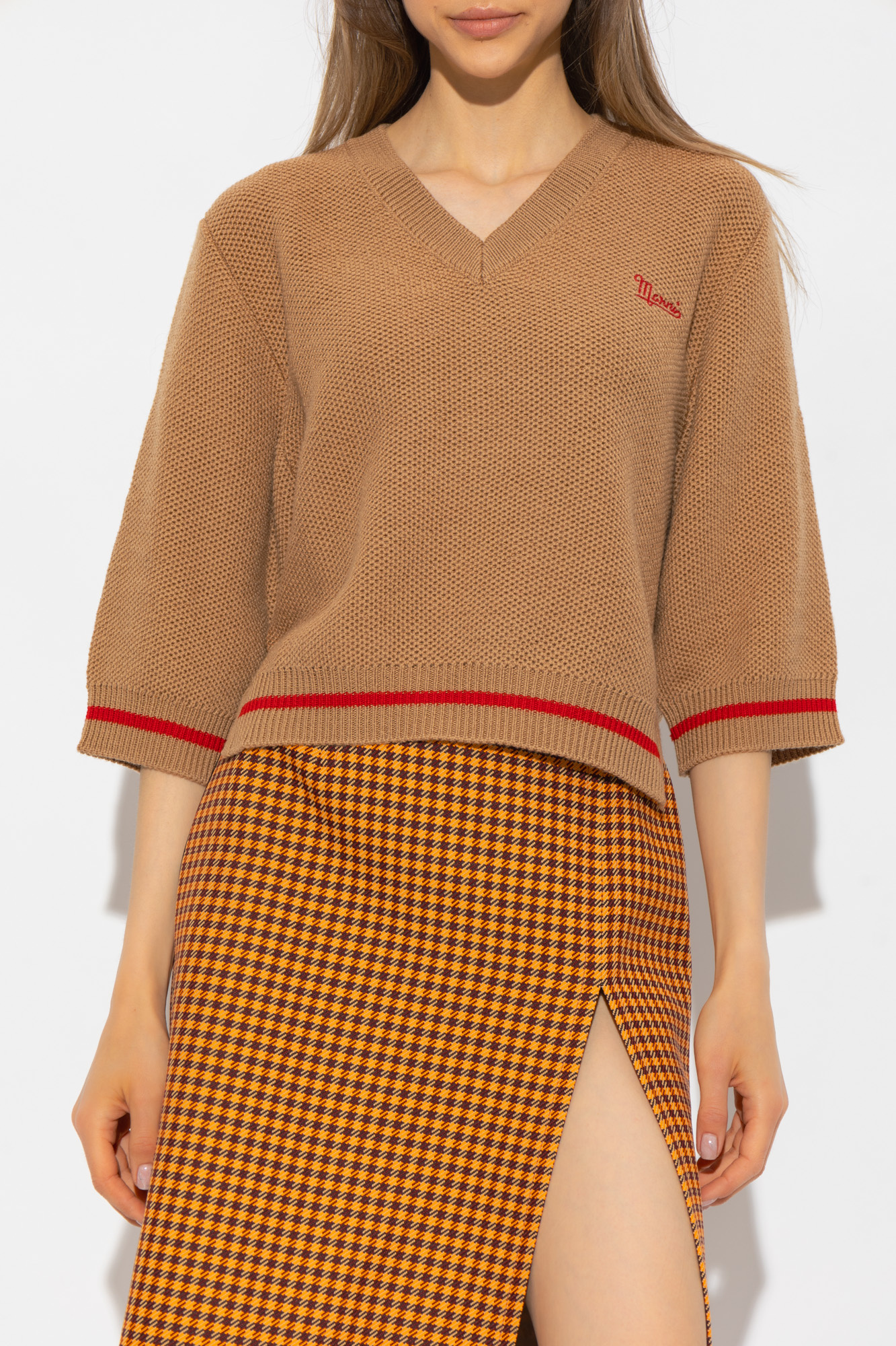 Marni Asymmetric sweater with logo