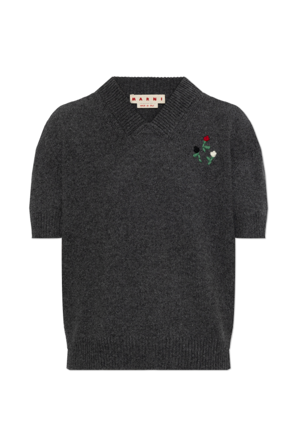 Wool sweater with short sleeves od Marni