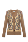 Etro BROWN Cardigan with silk front