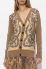 Etro BROWN Cardigan with silk front