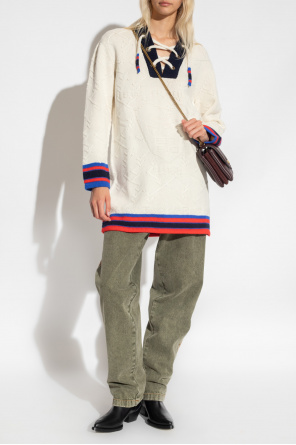 Sweater with decorative lacing od Etro