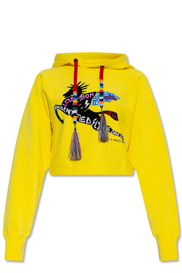 Etro Cropped hoodie with logo