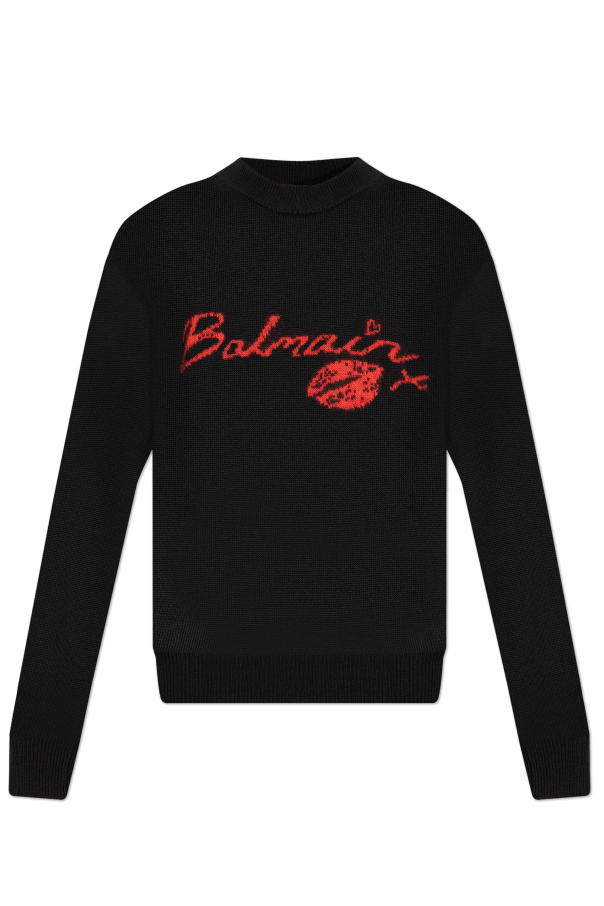 Balmain Sweter z wyszytym logo