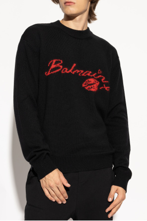 Balmain Sweter z wyszytym logo