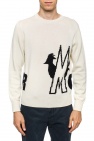 Moncler cream Logo-embroidered sweater