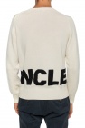 Moncler cream Logo-embroidered sweater